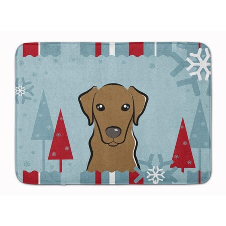 Carolines Treasures Winter Holiday Chocolate Labrador Machine Washable Memory Foam Mat BB1730RUG